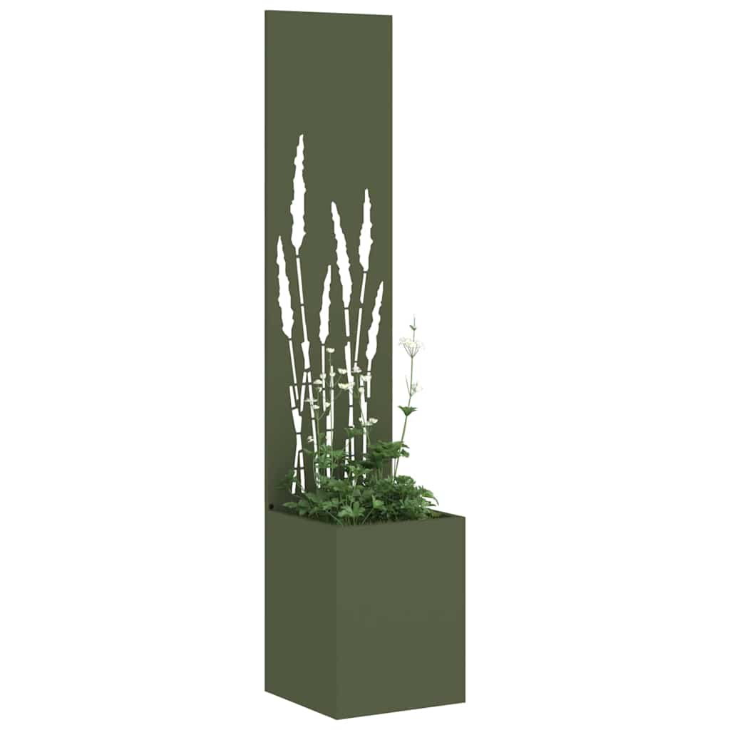 Vaso da Giardino con Pannello Decorativo Oliver verde