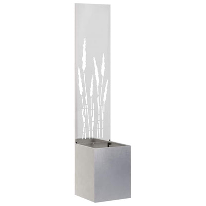 Vaso da Giardino con Pannello Decorativo Argento 32 x 140 cm