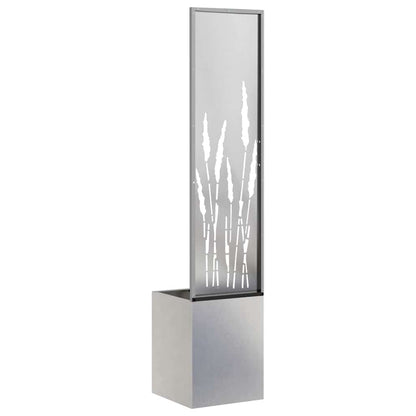 Vaso da Giardino con Pannello Decorativo Argento 32 x 140 cm