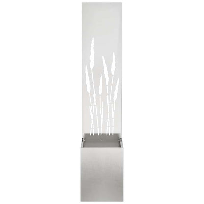Vaso da Giardino con Pannello Decorativo Argento 32 x 140 cm