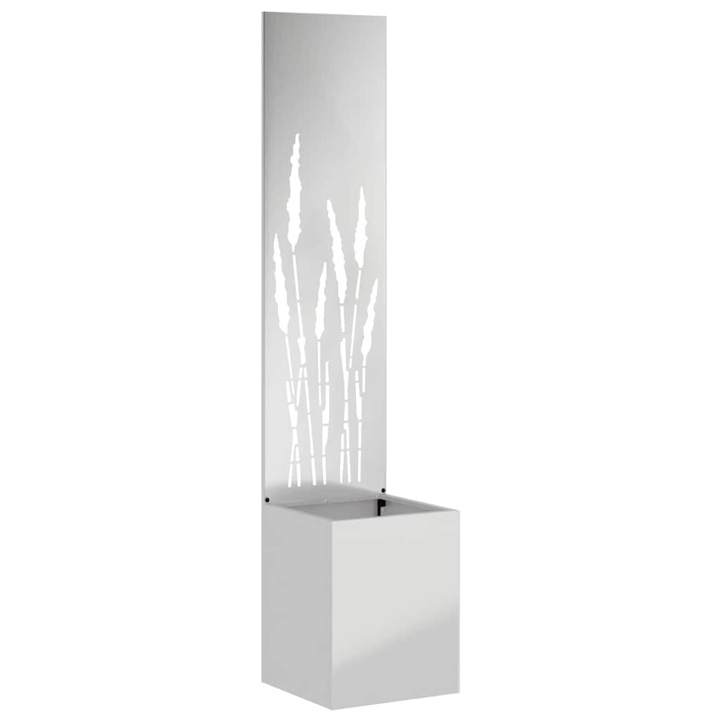 Vaso da Giardino con Pannello Decorativo Argento 32 x 140 cm