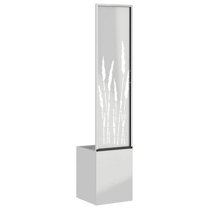 Vaso da Giardino con Pannello Decorativo Argento 32 x 140 cm