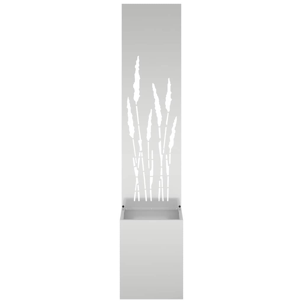 Vaso da Giardino con Pannello Decorativo Argento 32 x 140 cm