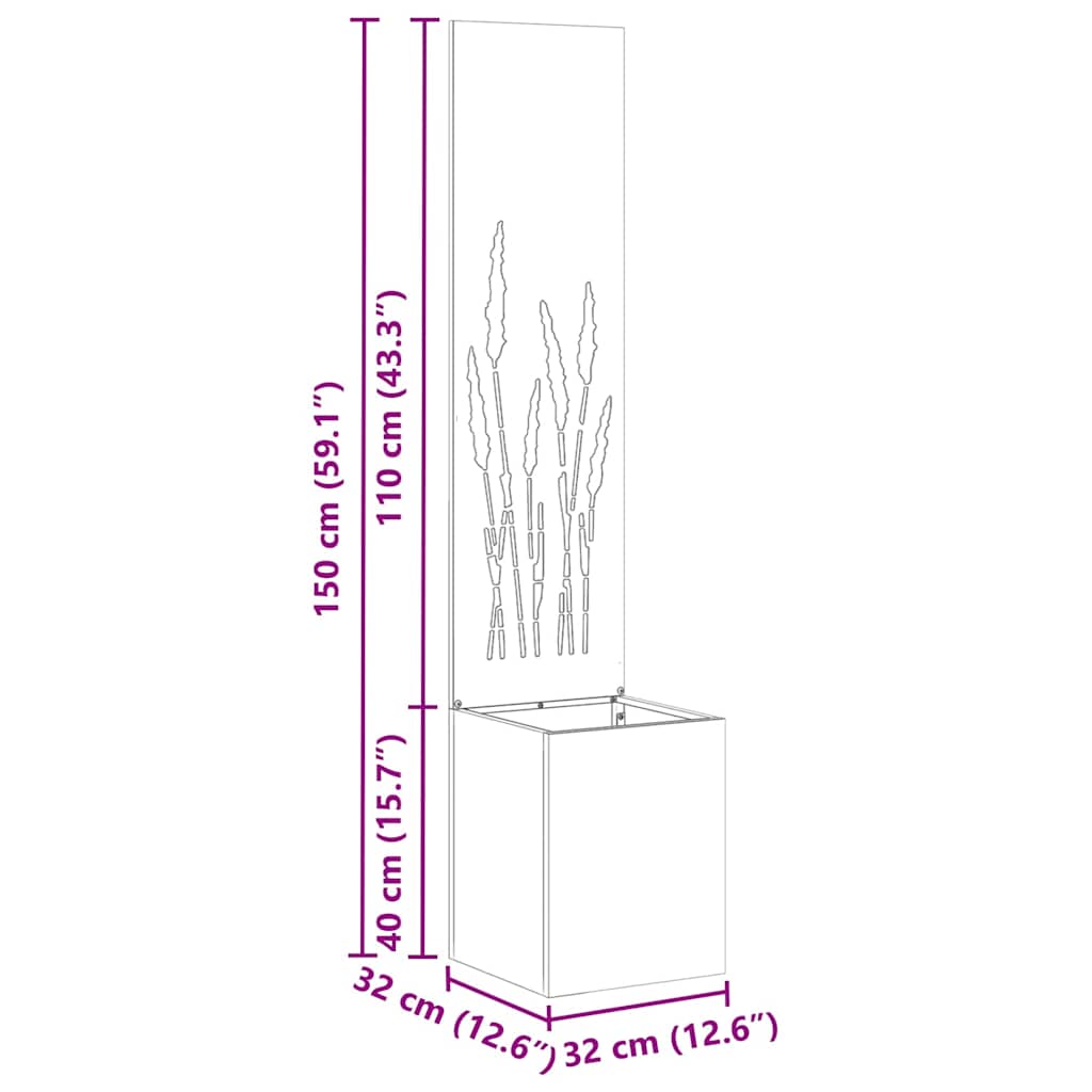 Schermo per privacy in giardino Traforo Argento 32 x 140 cm