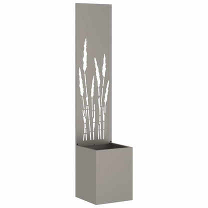 Vaso da Giardino con Pannello Decorativo Ruggine 32 x 140 cm