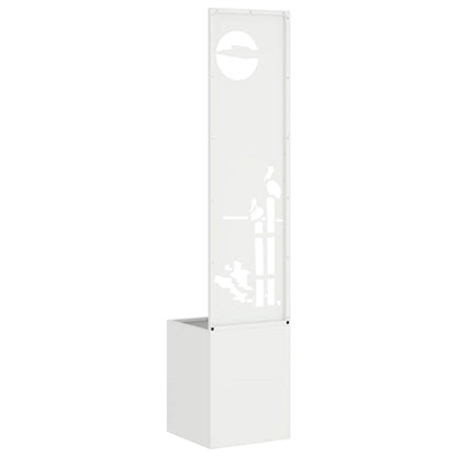 Vaso da Giardino con Pannello Decorativo Bianco 32 x 140 cm