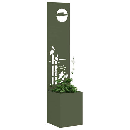 Vaso da Giardino con Pannello Decorativo Oliver verde