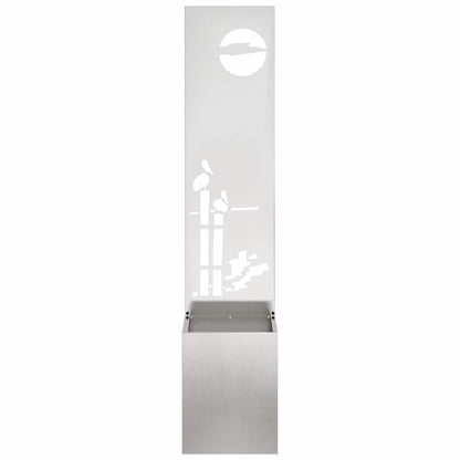 Vaso da Giardino con Pannello Decorativo Argento 32 x 140 cm