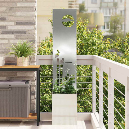 Vaso da Giardino con Pannello Decorativo Argento 32 x 140 cm