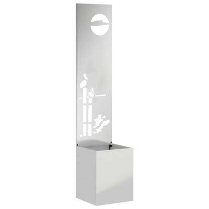 Vaso da Giardino con Pannello Decorativo Argento 32 x 140 cm
