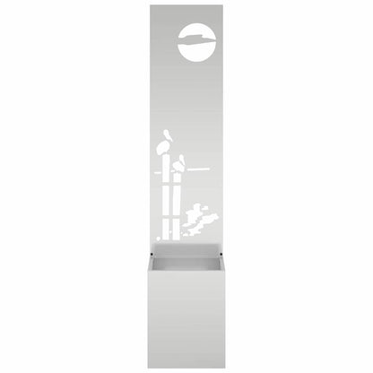 Vaso da Giardino con Pannello Decorativo Argento 32 x 140 cm