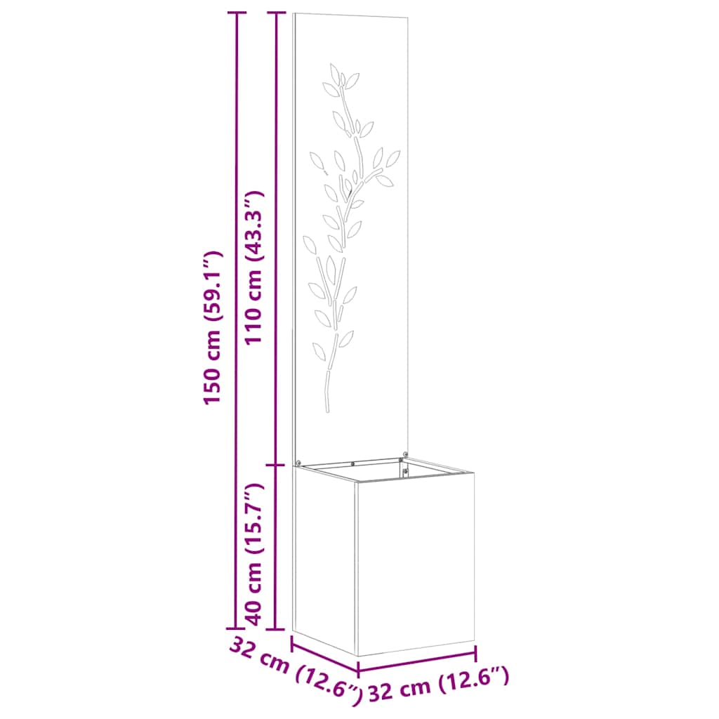 Schermo per privacy in giardino Floreale Argento 32 x 140 cm