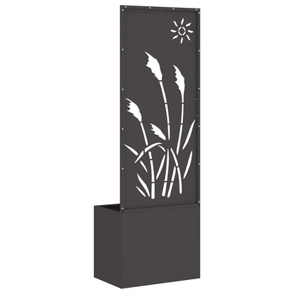 Vaso da Giardino con Pannello Decorativo Nero 50 x 140 cm