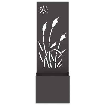 Vaso da Giardino con Pannello Decorativo Nero 50 x 140 cm