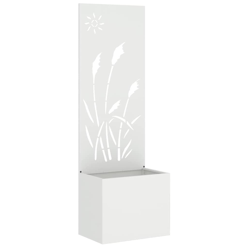 Vaso da Giardino con Pannello Decorativo Bianco 50 x 140 cm