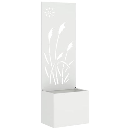Vaso da Giardino con Pannello Decorativo Bianco 50 x 140 cm