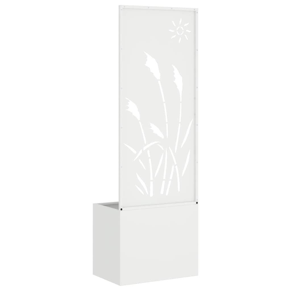 Vaso da Giardino con Pannello Decorativo Bianco 50 x 140 cm