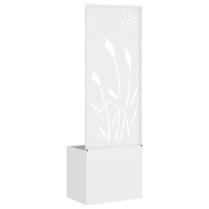 Vaso da Giardino con Pannello Decorativo Bianco 50 x 140 cm