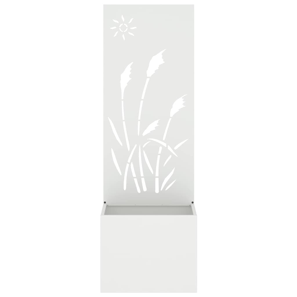Vaso da Giardino con Pannello Decorativo Bianco 50 x 140 cm