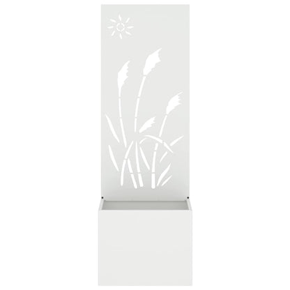 Vaso da Giardino con Pannello Decorativo Bianco 50 x 140 cm