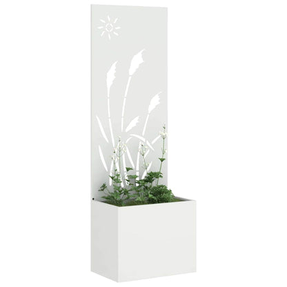 Vaso da Giardino con Pannello Decorativo Bianco 50 x 140 cm