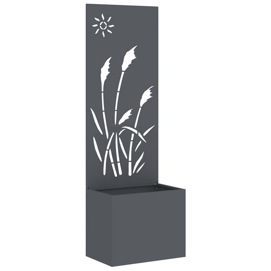 Vaso da Giardino con Pannello Decorativo Antracite 50 x 140 cm