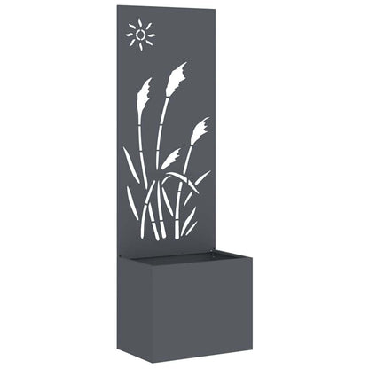 Vaso da Giardino con Pannello Decorativo Antracite 50 x 140 cm