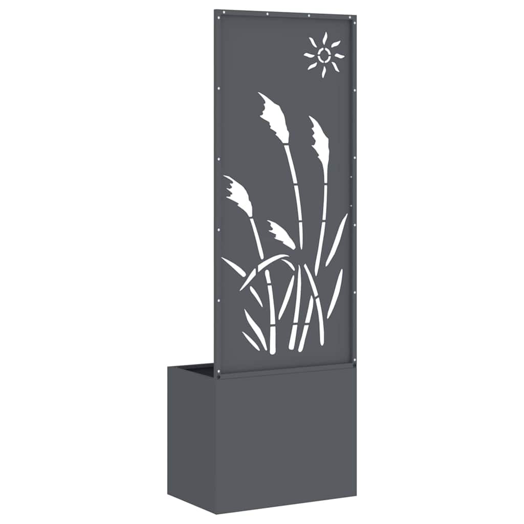 Vaso da Giardino con Pannello Decorativo Antracite 50 x 140 cm