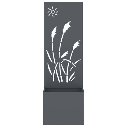 Vaso da Giardino con Pannello Decorativo Antracite 50 x 140 cm
