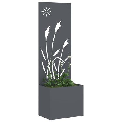 Vaso da Giardino con Pannello Decorativo Antracite 50 x 140 cm
