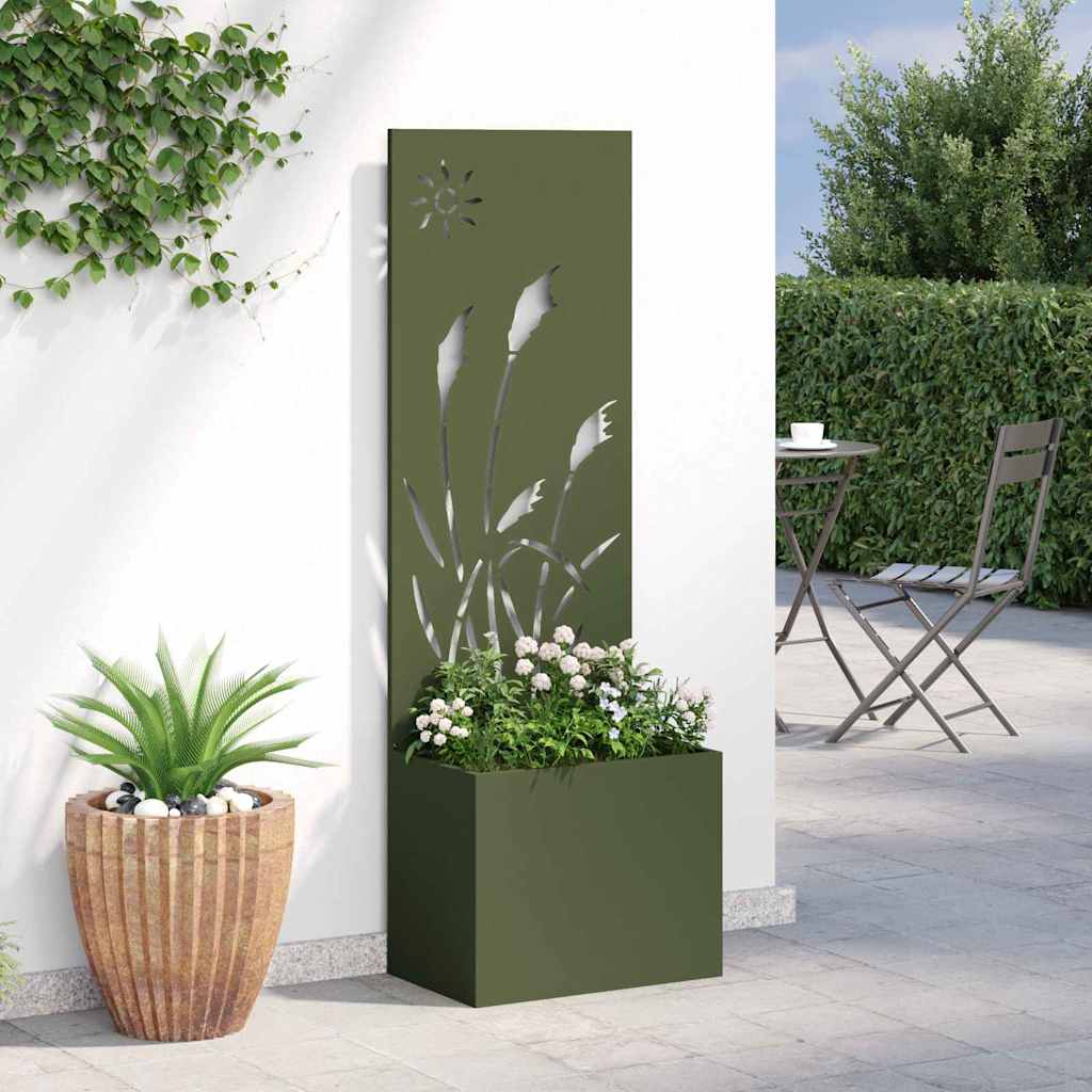 Vaso da Giardino con Pannello Decorativo Oliver verde