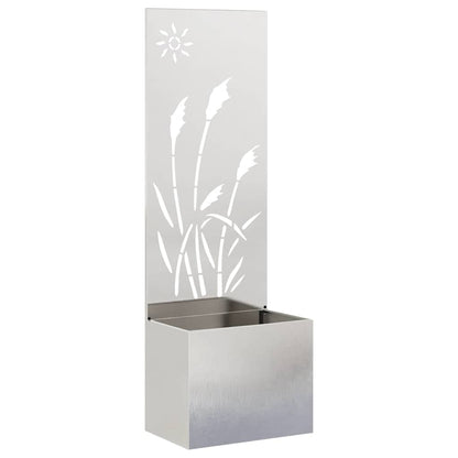 Vaso da Giardino con Pannello Decorativo Argento 50 x 140 cm
