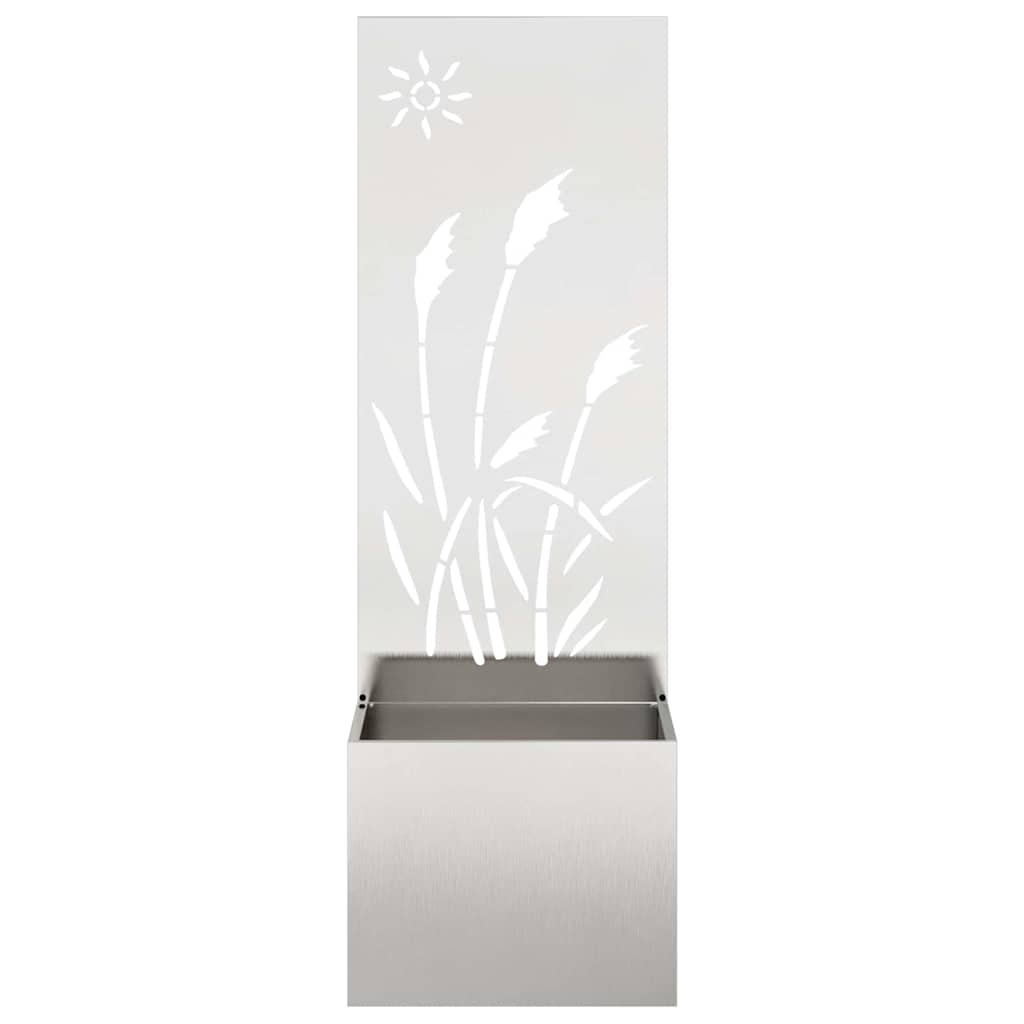 Vaso da Giardino con Pannello Decorativo Argento 50 x 140 cm