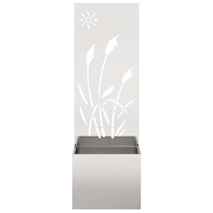 Vaso da Giardino con Pannello Decorativo Argento 50 x 140 cm