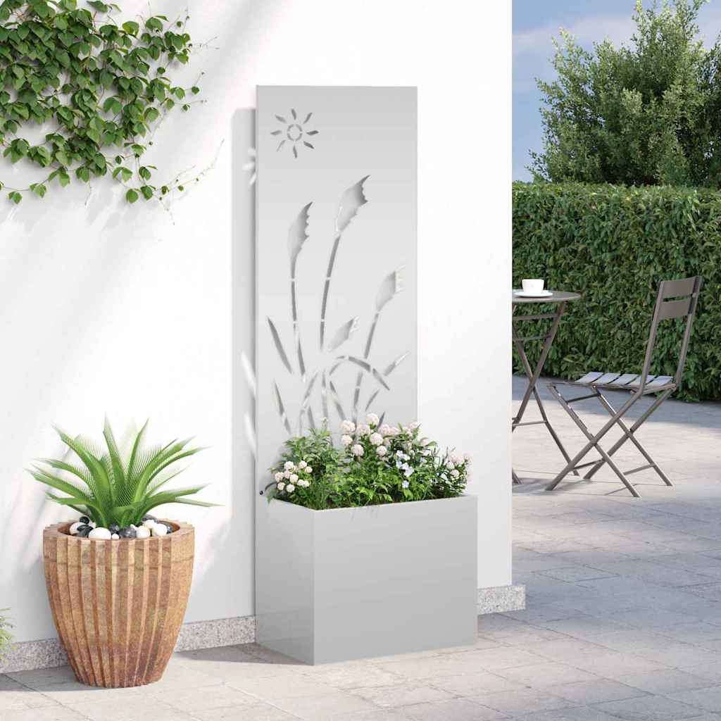 Vaso da Giardino con Pannello Decorativo Argento 50 x 140 cm