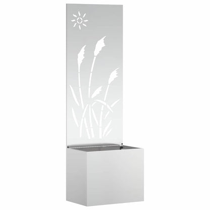 Vaso da Giardino con Pannello Decorativo Argento 50 x 140 cm