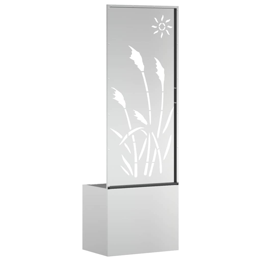 Vaso da Giardino con Pannello Decorativo Argento 50 x 140 cm