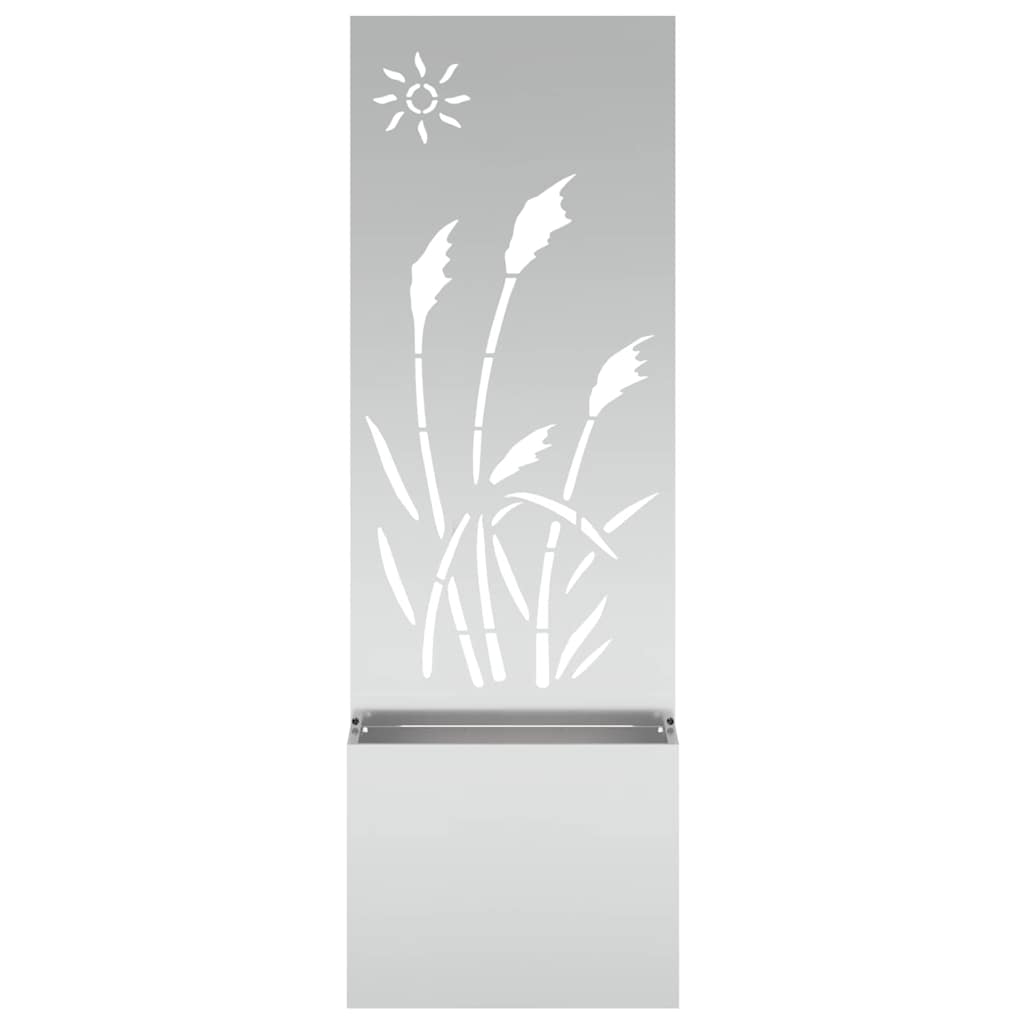Vaso da Giardino con Pannello Decorativo Argento 50 x 140 cm