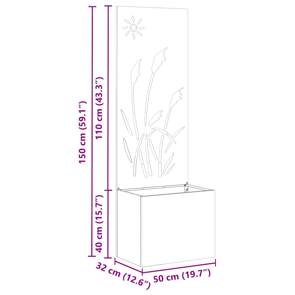 Schermo per privacy in giardino Traforo Argento 50 x 140 cm