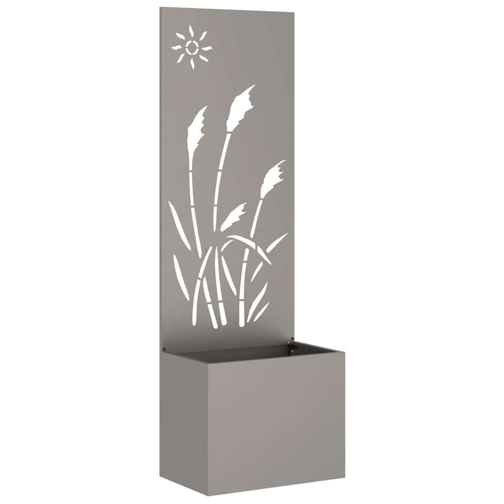Vaso da Giardino con Pannello Decorativo Ruggine 50 x 140 cm