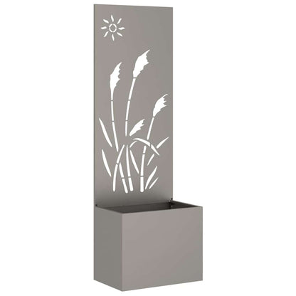 Vaso da Giardino con Pannello Decorativo Ruggine 50 x 140 cm