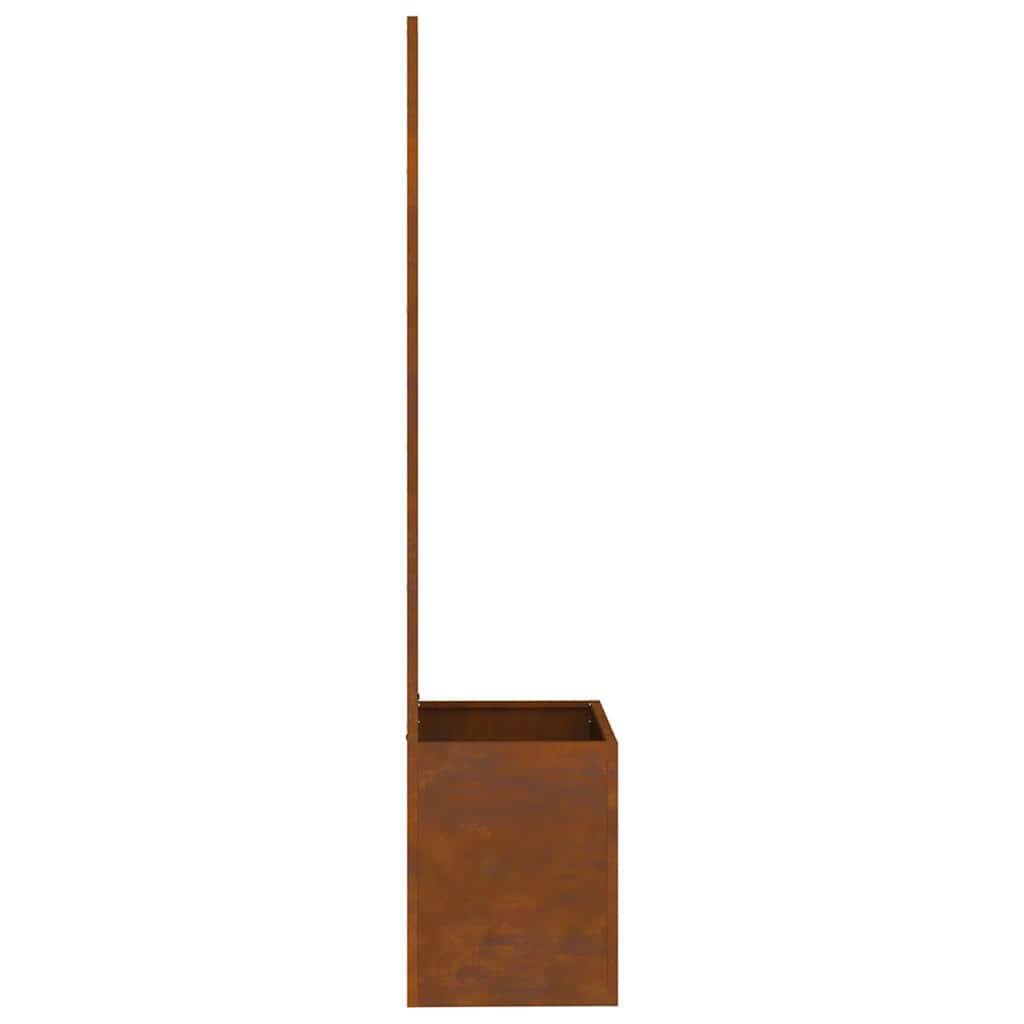 Vaso da Giardino con Pannello Decorativo Ruggine 50 x 140 cm