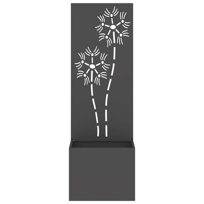 Vaso da Giardino con Pannello Decorativo Nero 50 x 140 cm