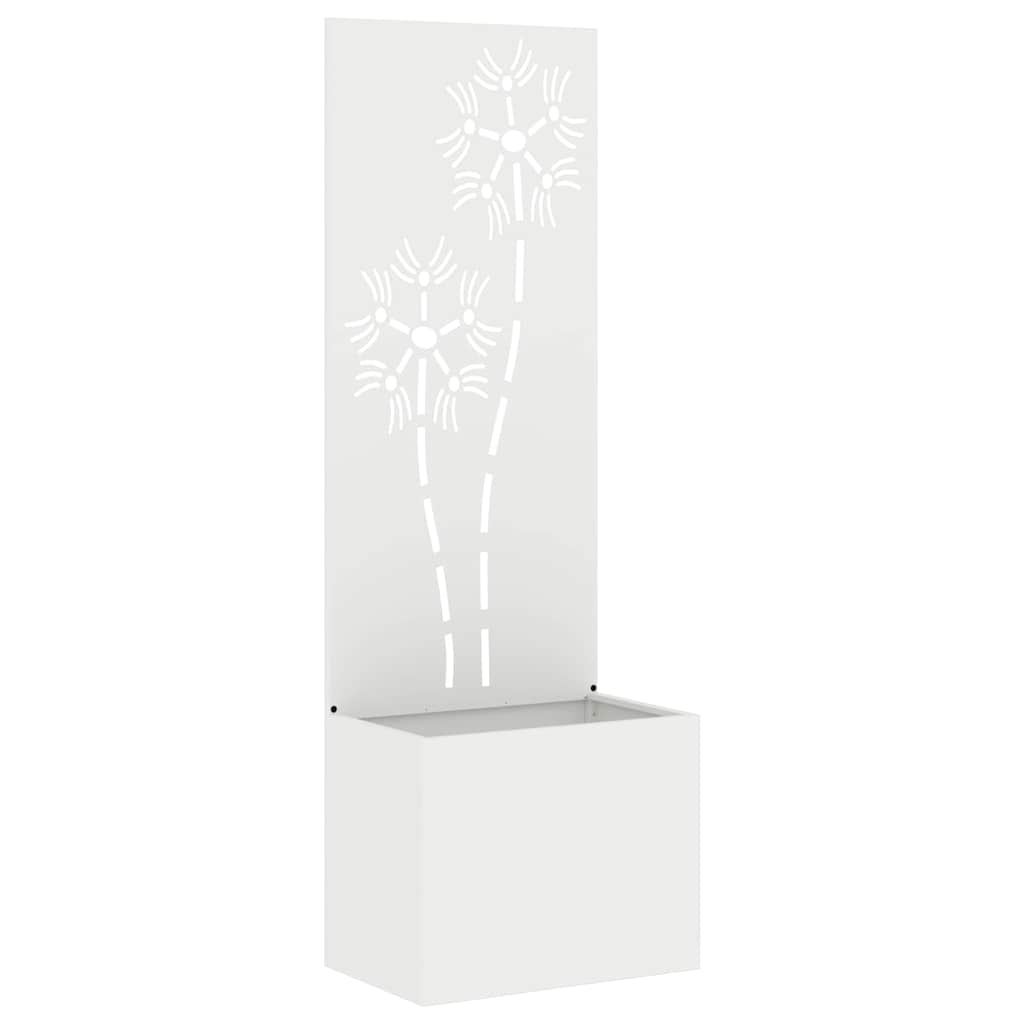 Vaso da Giardino con Pannello Decorativo Bianco 50 x 140 cm