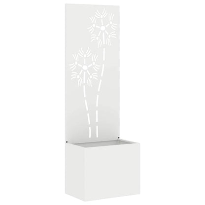 Vaso da Giardino con Pannello Decorativo Bianco 50 x 140 cm