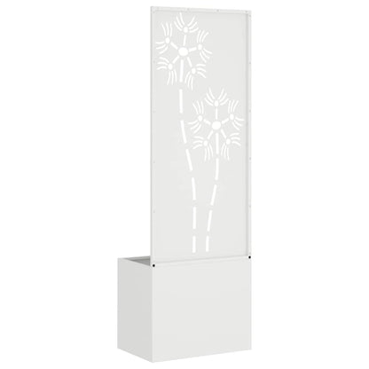 Vaso da Giardino con Pannello Decorativo Bianco 50 x 140 cm