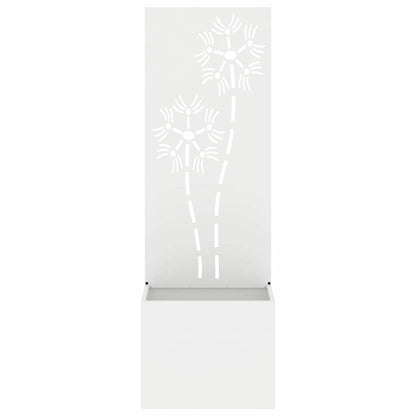Vaso da Giardino con Pannello Decorativo Bianco 50 x 140 cm