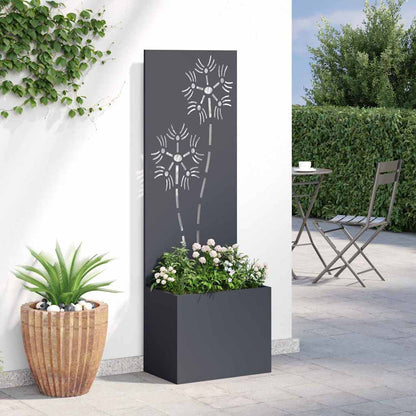 Vaso da Giardino con Pannello Decorativo Antracite 50 x 140 cm