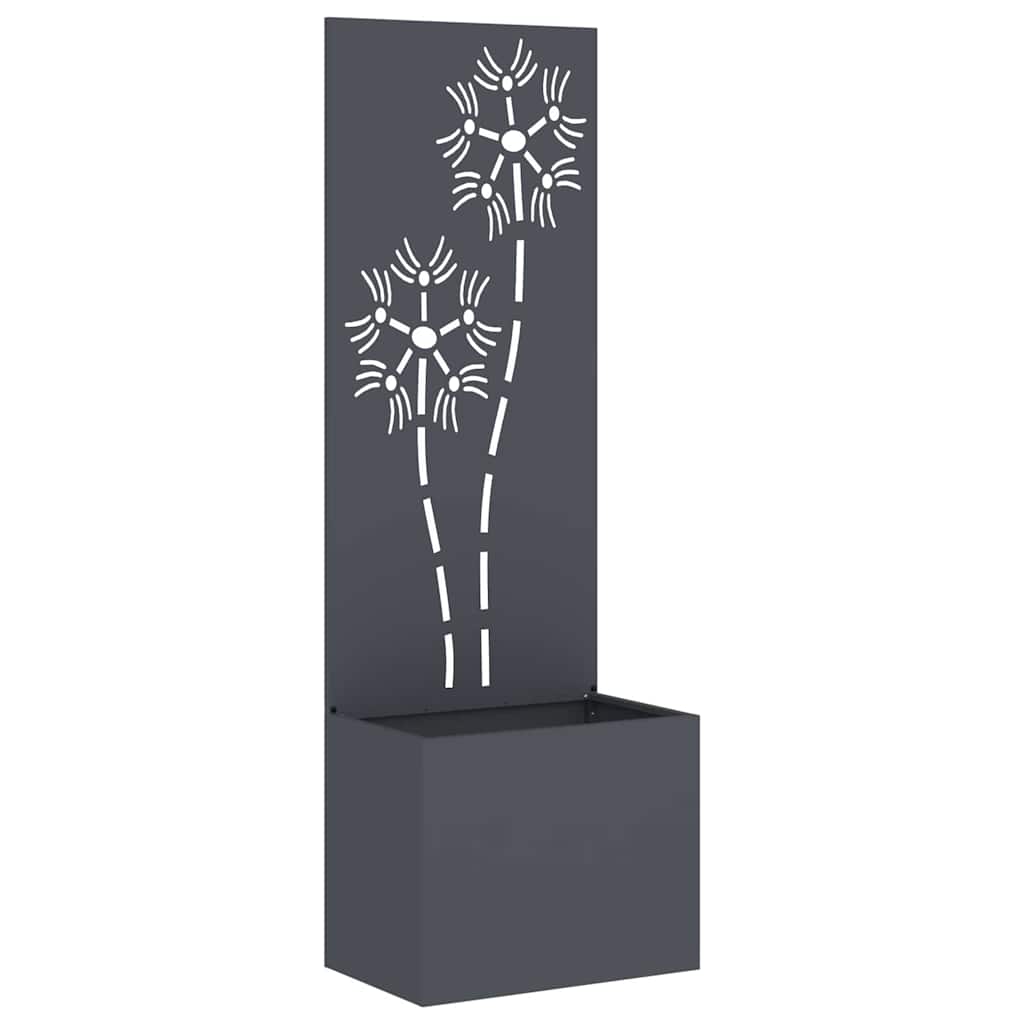 Vaso da Giardino con Pannello Decorativo Antracite 50 x 140 cm