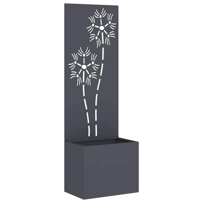 Vaso da Giardino con Pannello Decorativo Antracite 50 x 140 cm